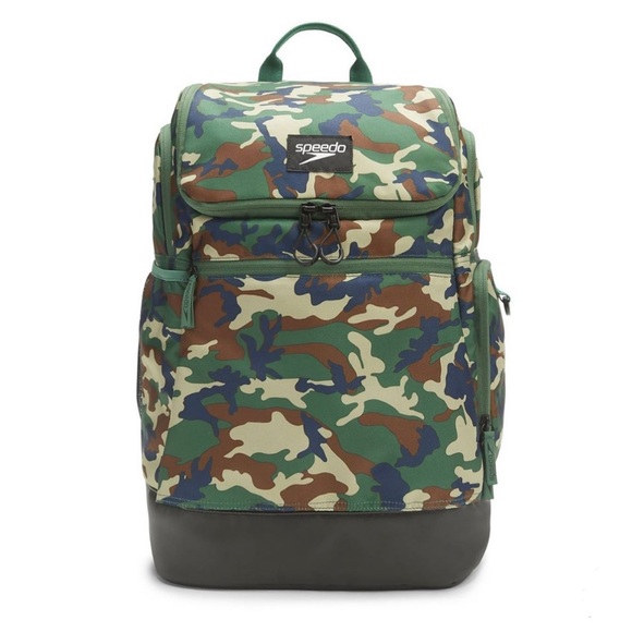 Speedo Swim Printed Teamster Backpack 2.0 35L - Green Camo Print - Picture 1 of 5